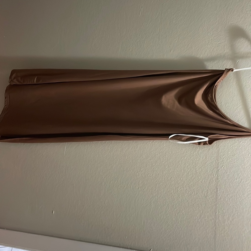 Brown one shoulder dress